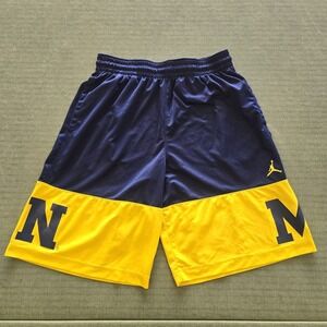 Air Jordan Men's Michigan Wolverines Basketball Shorts Mens Sz XL Blue Yellow